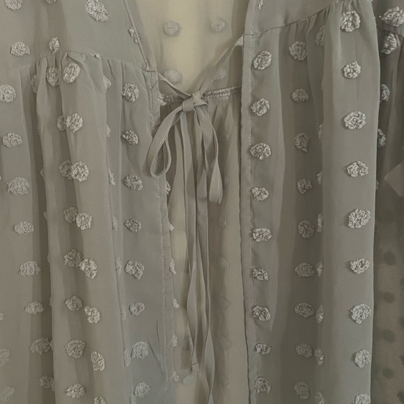 Sage Green Polkadot Kimono Tie-Waist Maurices - Picture 5 of 7